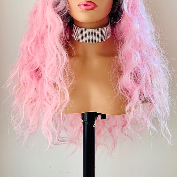 Ombre Bubblegum Pink 13x2.5 Lace Front Wig for Valentines Day or Everyday - Picture 8 of 14